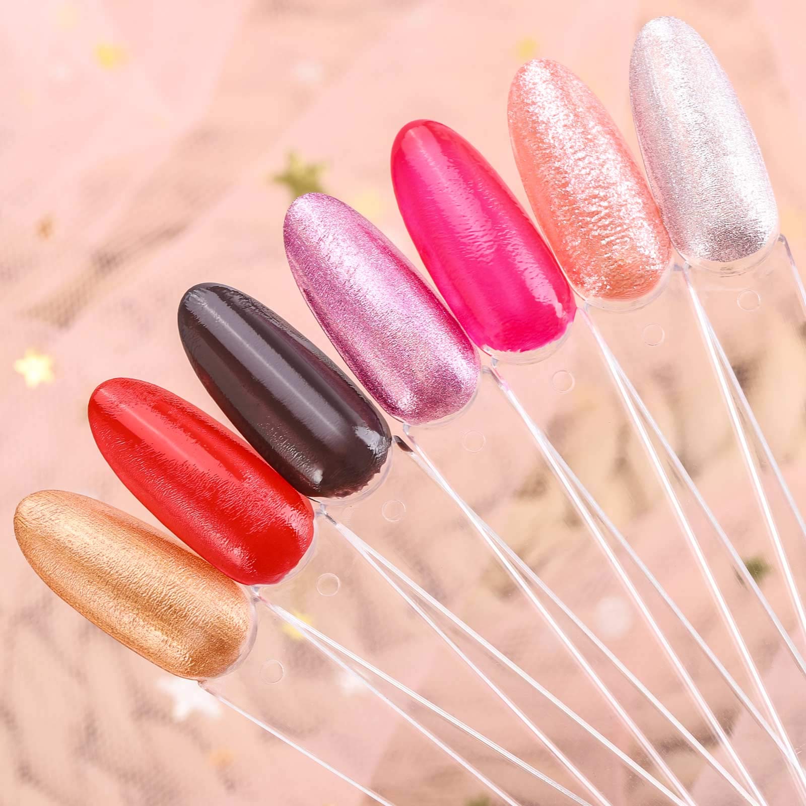 LoveBB échantillons vernis ovales pour visualiser l’effet sur les ongles.