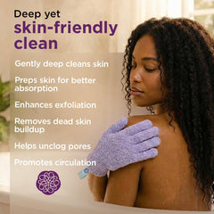 LoveBeing gants-exfoliants-corps-elasticite-douce, s'adaptent parfaitement pour exfolier en douceur.
