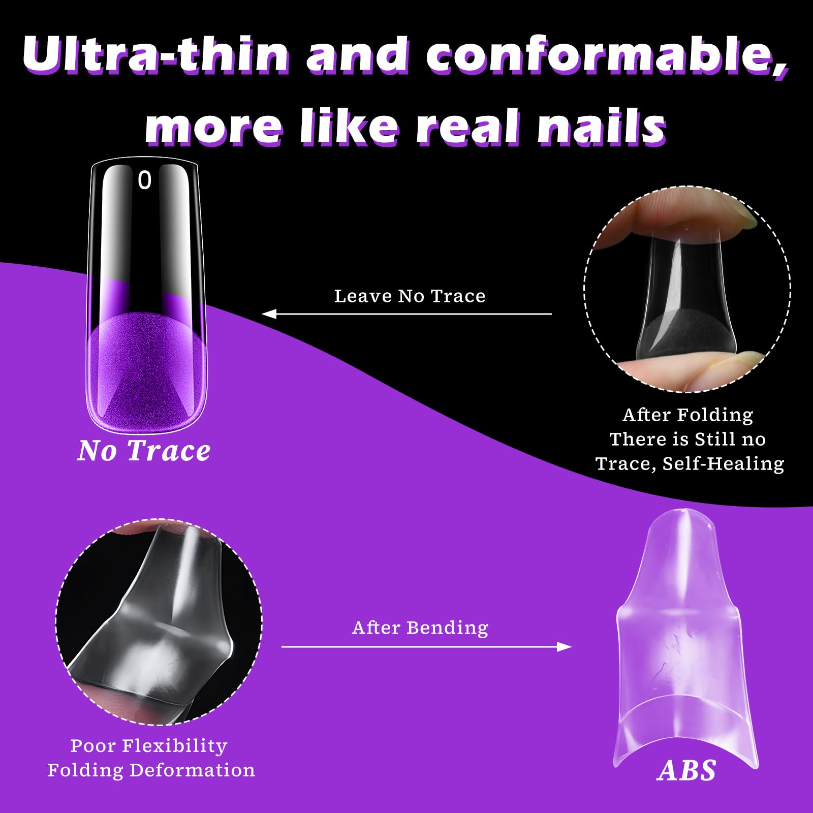 LoveOurHome design naturel des ongles transparents pour nail art
