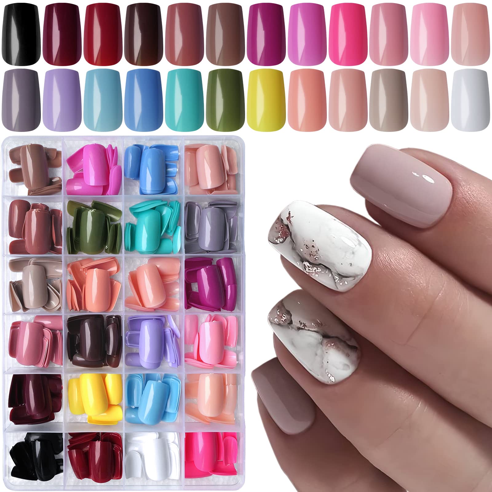 LoveOurHome onglets à poser carré moyen en couleurs brillantes pour un look rapide et tendance.
