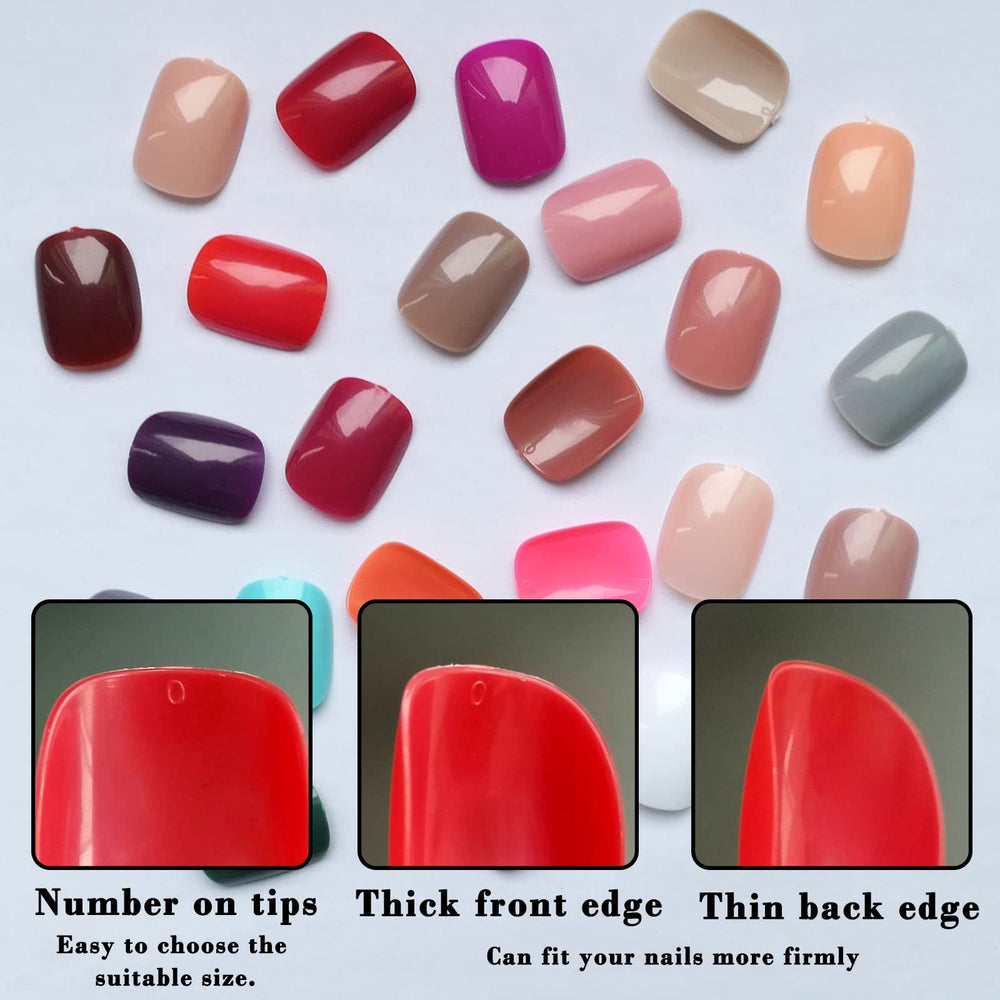 LoveOurHome: brillance durable des ongles press-on court sans séchage