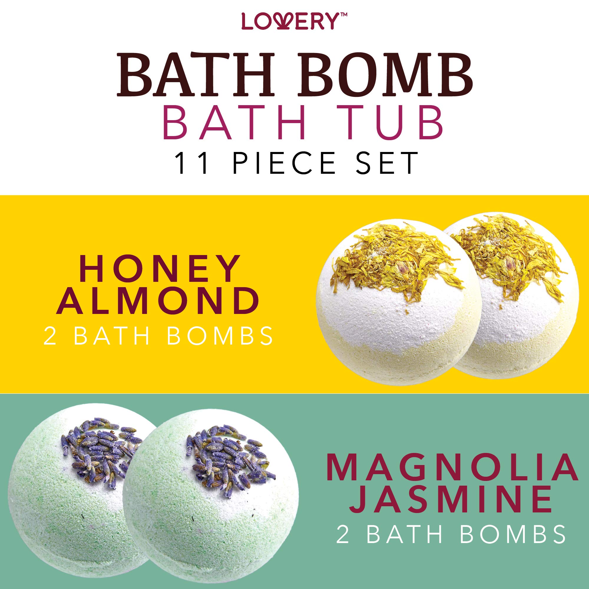 Boules de bain Lovery vert magnolia jasmin pour une sensation rafraîchissante.