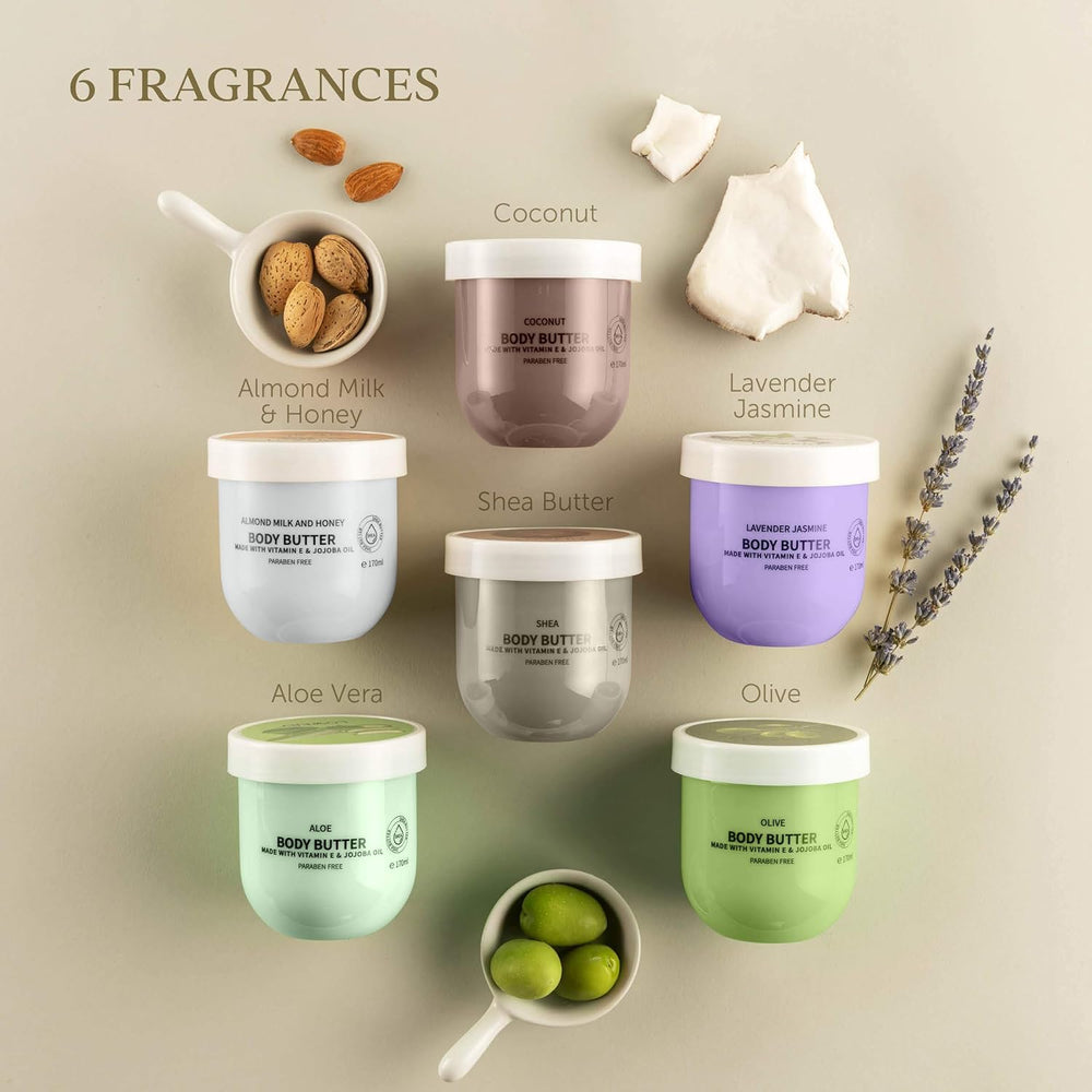 LOVERY crème-beurre corporel 8oz : texture riche et hydratante pour une peau douce.