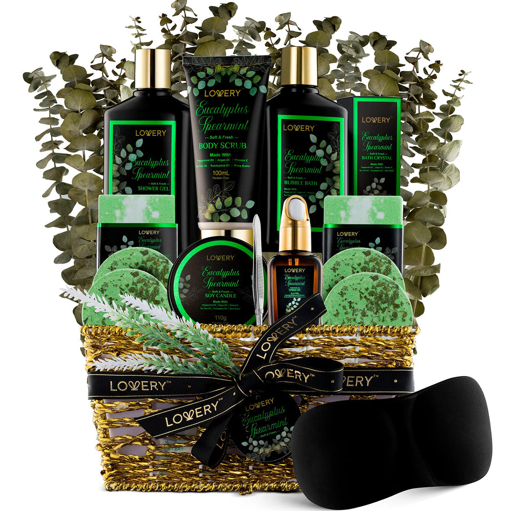 Lovery ensemble bain eucalyptus menthe, prêt à offrir