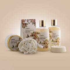 Gel douche miel et amande de LOVERY, parfum enveloppant pour une peau douce