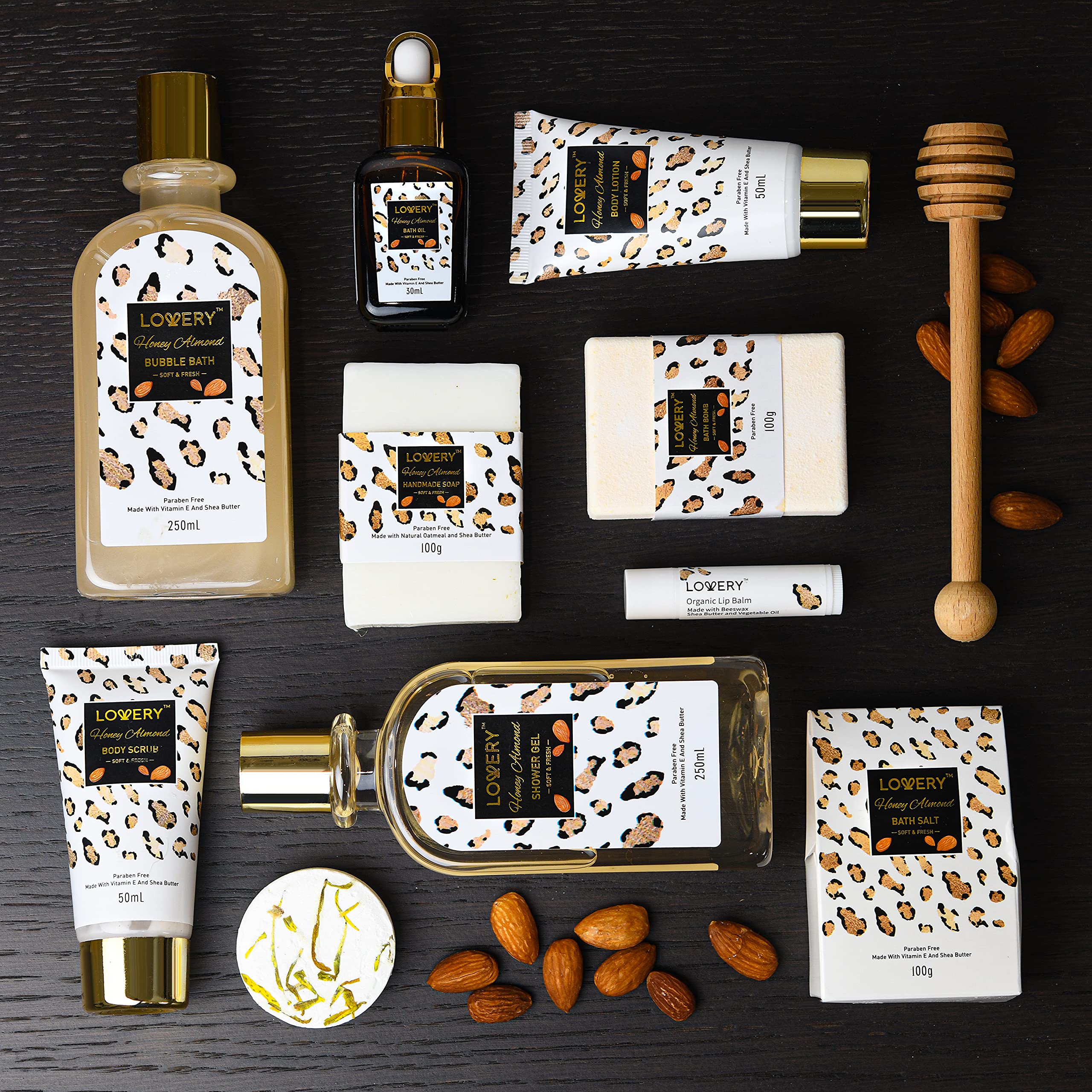 Sels bain miel-amande Lovery pour relaxation aromatique