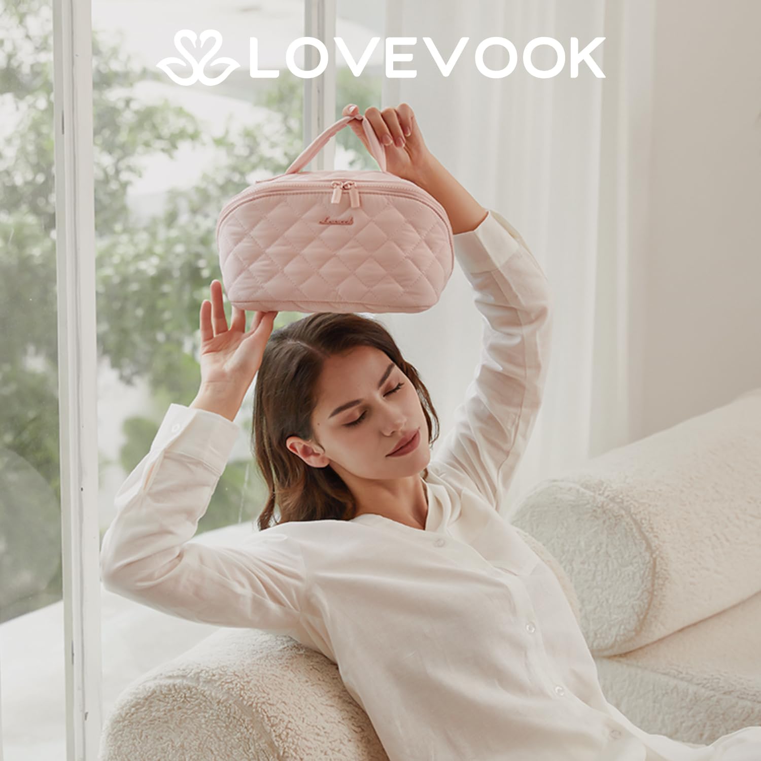 LOVEVOOK sac maquillage puffer imperméable – matière douce et durable.