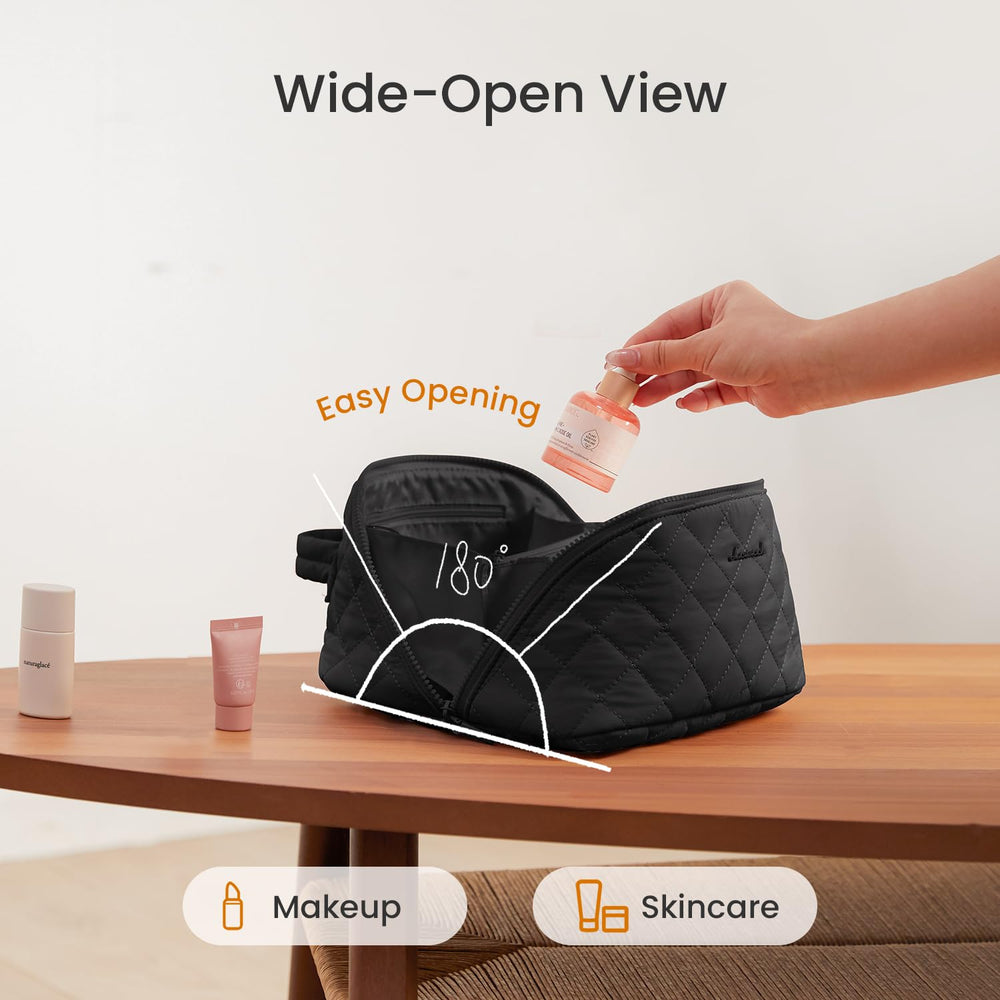 LOVEVOOK sac-maquillage voyage en tissu matelassé et imperméable