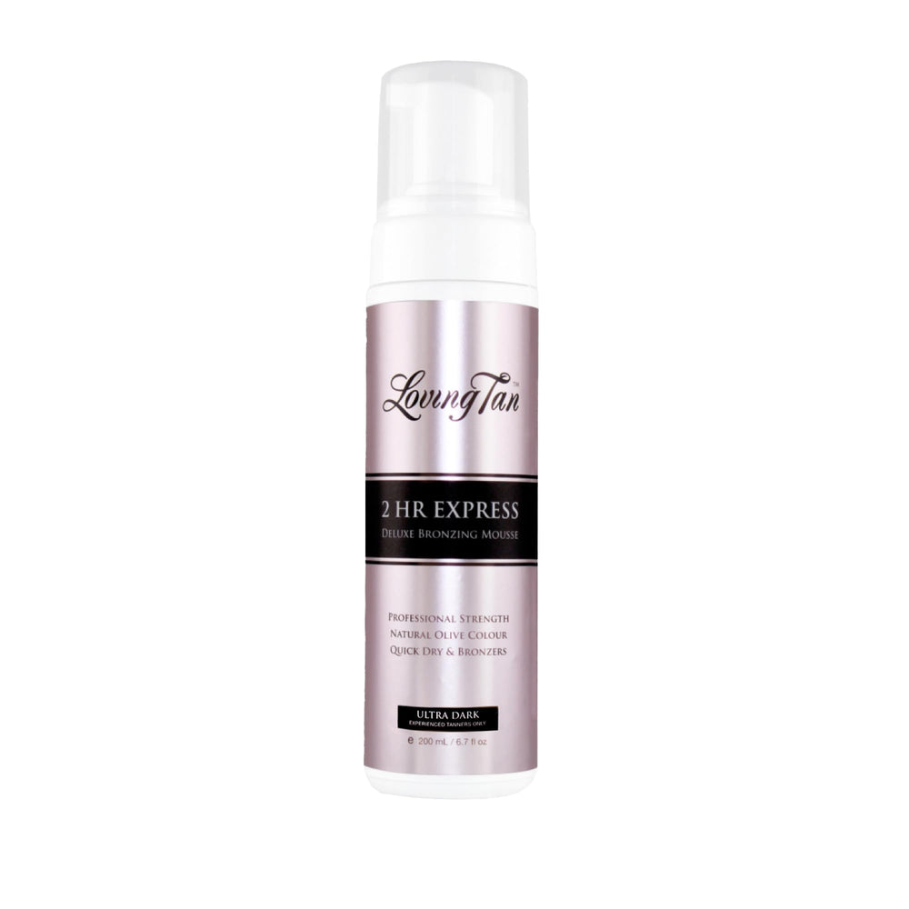 Loving Tan 2 HR Express Mousse, flacon — bronzage rapide et naturel.