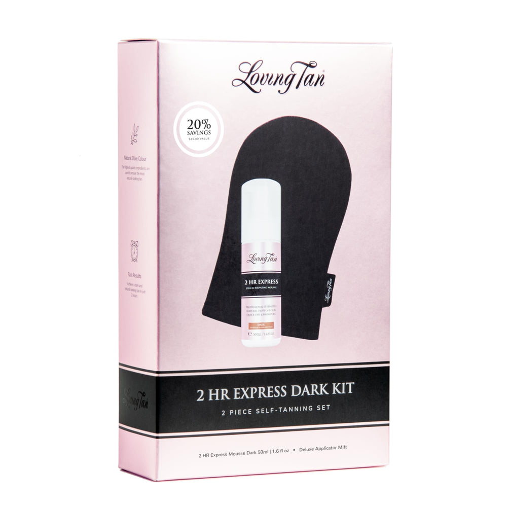 Guide de couleur teinté de Loving Tan 2HR Express pour une application précise.