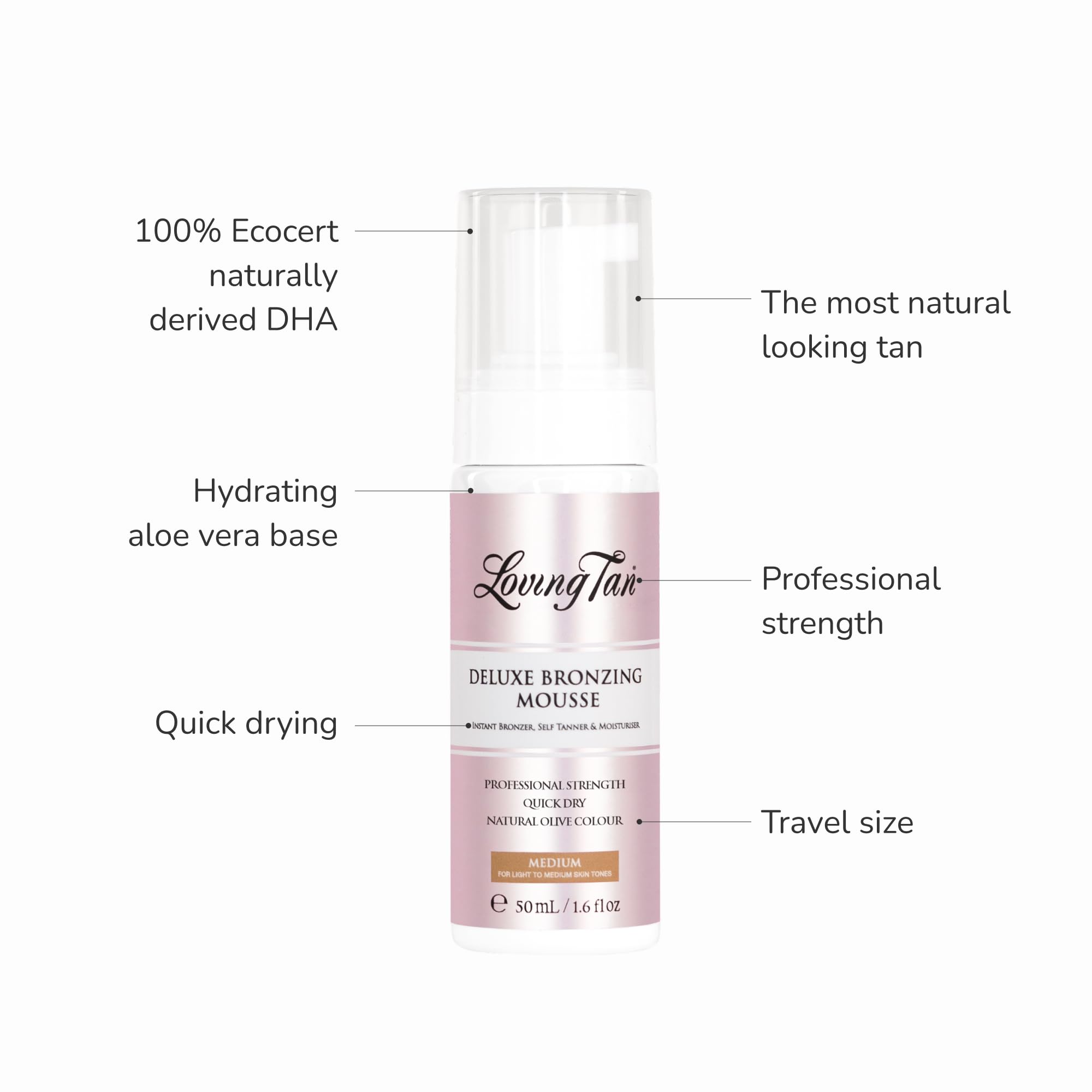 Loving Tan Deluxe Mousse échantillon couleur pour visualiser le rendu