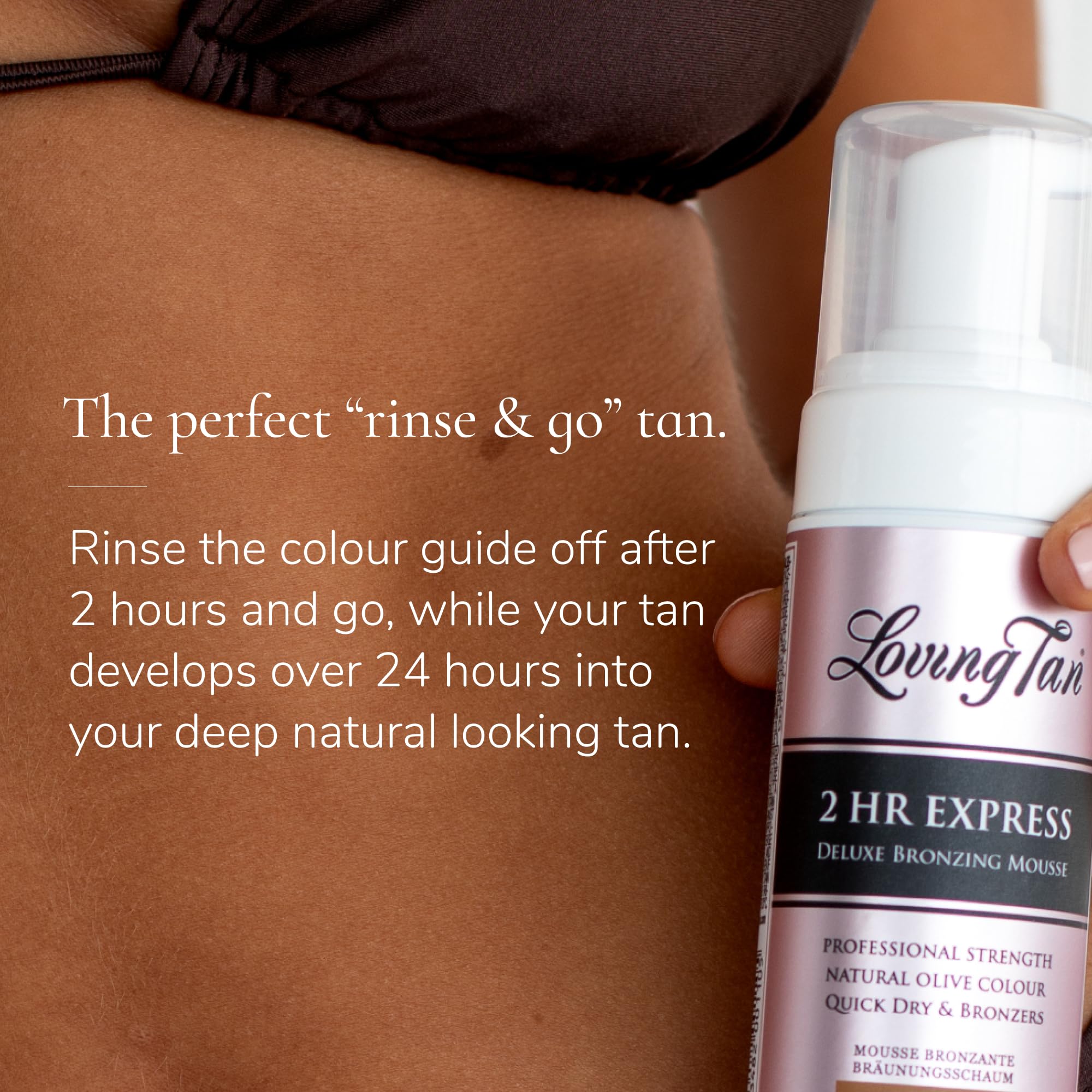 Loving Tan rince du guide couleur après 2 heures pour révéler le teint.
