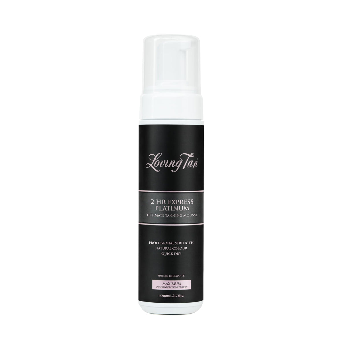 Loving Tan Platinum 2 HR Express – mousse légère pour une application uniforme et rapide