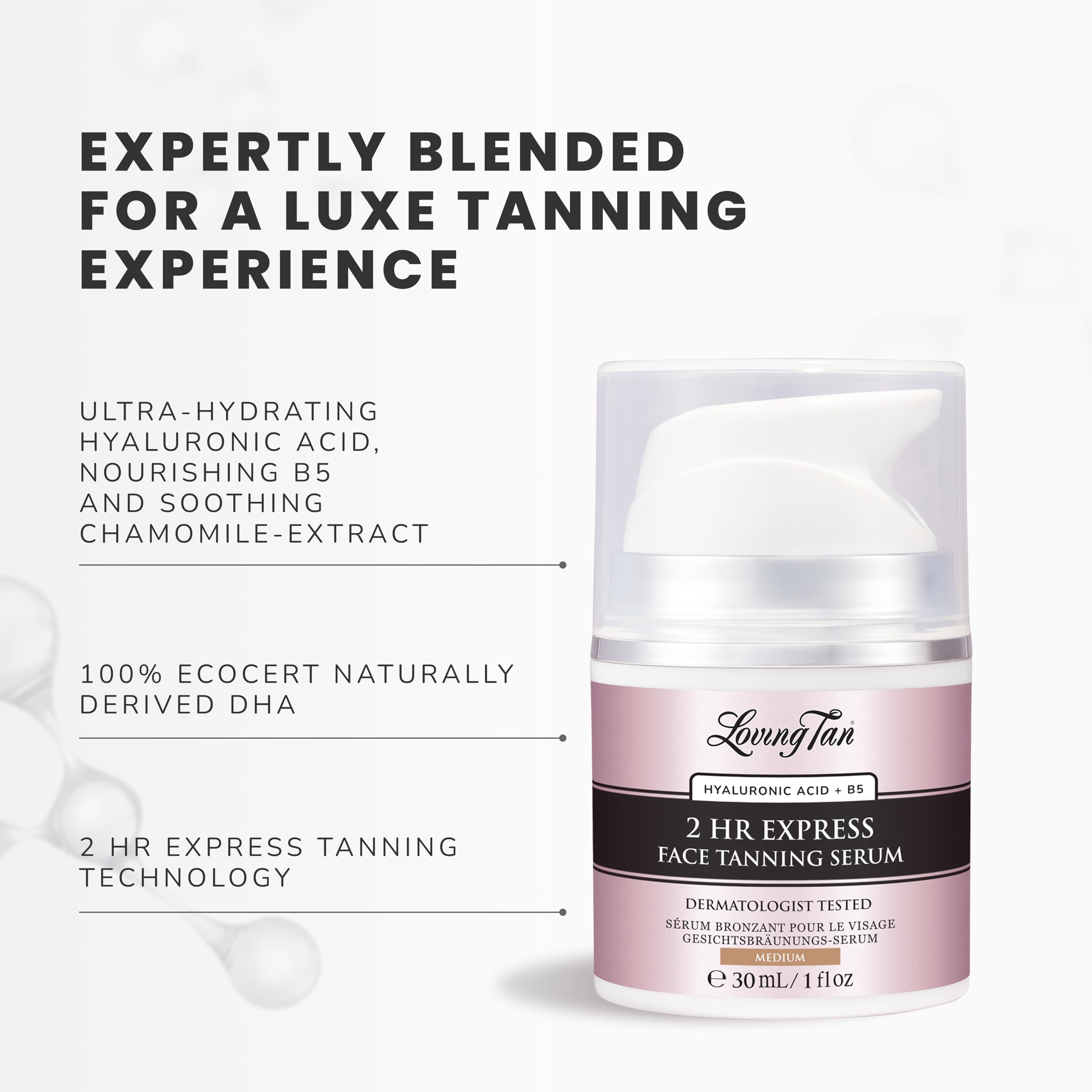 DHA naturel du Loving Tan Serum Visage pour bronzage fidèle