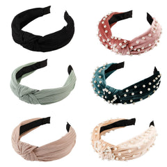 LOVNFC bandeau noeud velours et perles, élégant et confortable au quotidien.