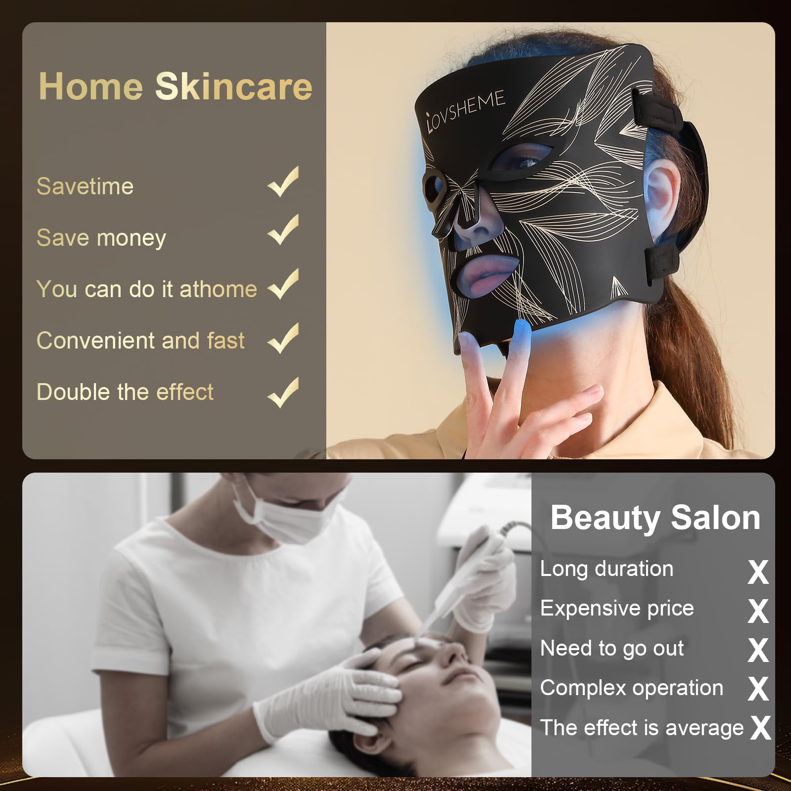 Lovsheme masque cadeau: garantie de deux ans pour votre tranquillité.