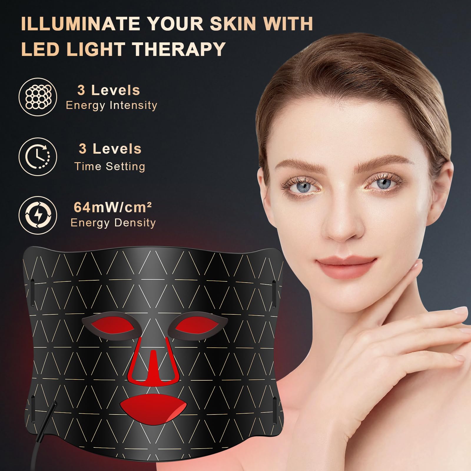 Lovsheme masque visage lumière bleue et rouge: utilisation polyvalente à domicile