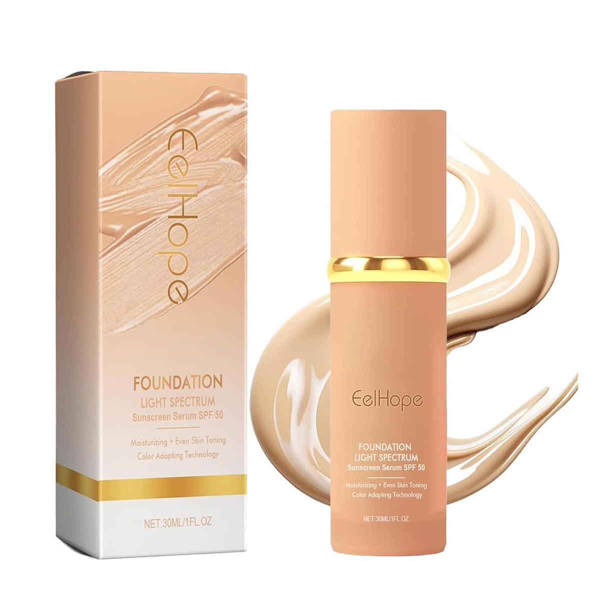 LOYOTICE 4en1 foundation liquide – bouteille-pompe, application fluide pour un teint homogène.