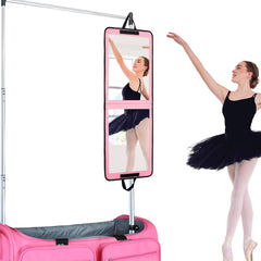 Miroir LPHUMEX danse plein longueur rose, idéal pour vérifier costume et coiffure avant la scène.