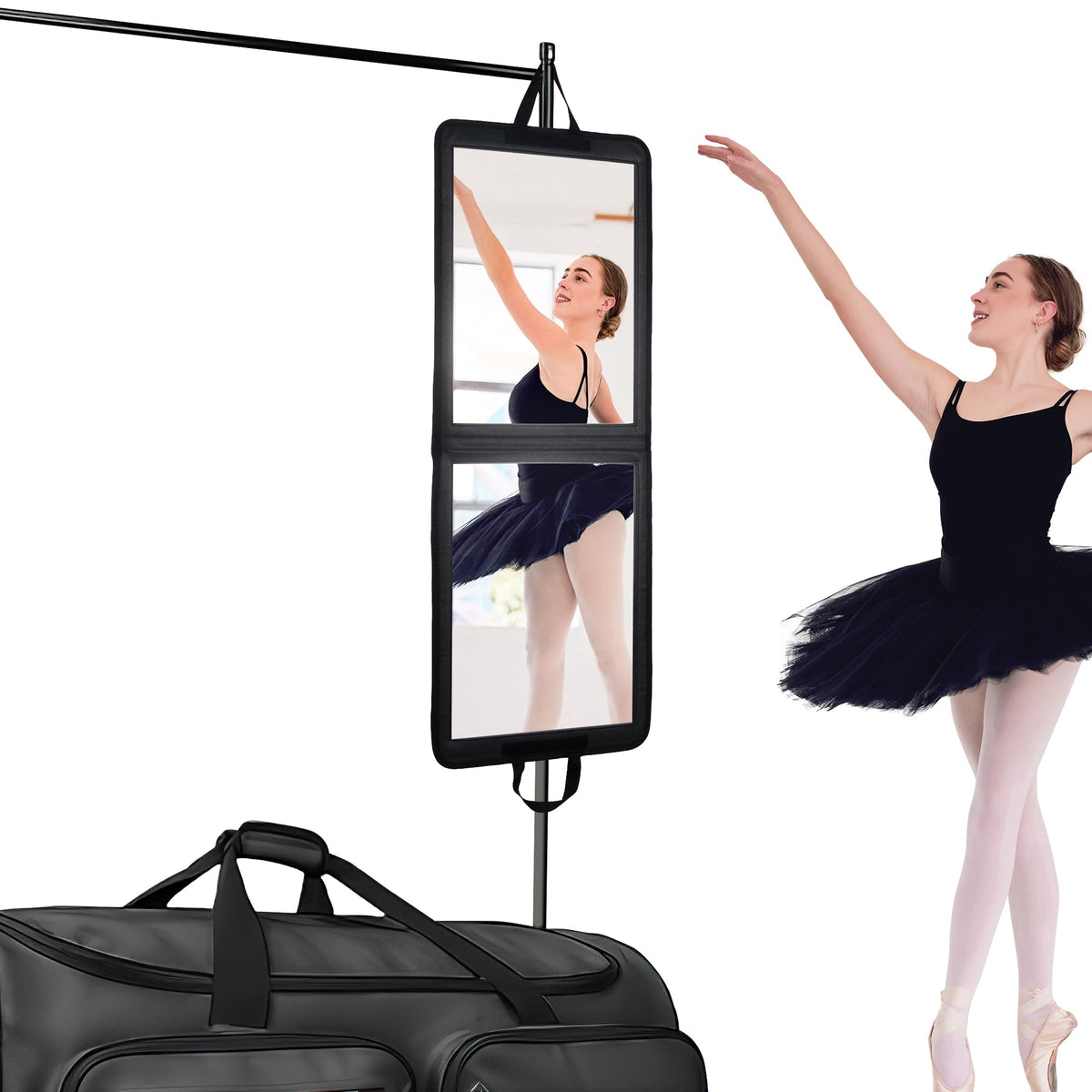 Miroir LPHUMEX plein pied pliable pour camping offrant vue complète de la tenue
