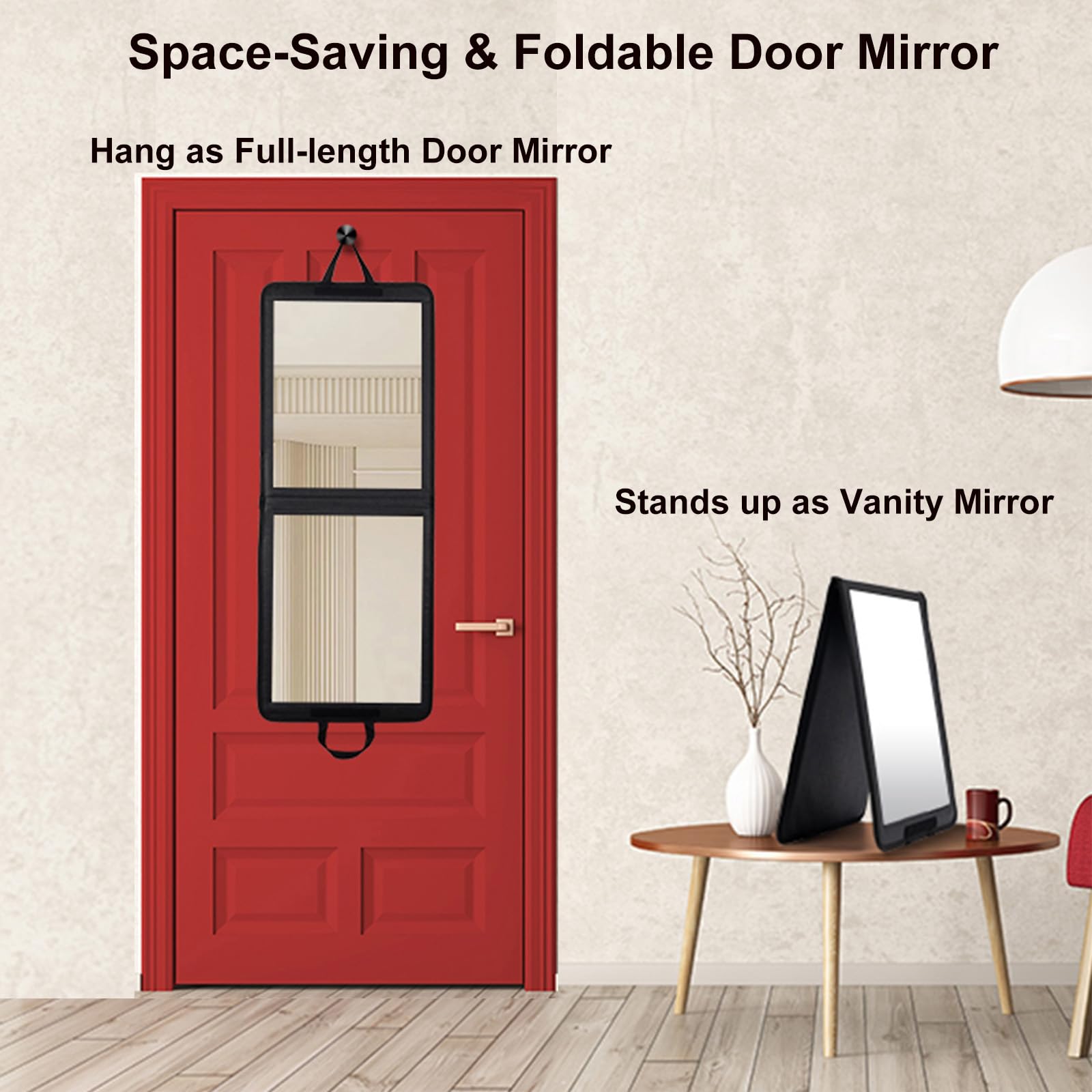 Miroir LPHUMEX en sac de voyage, solution polyvalente pour déplacements.