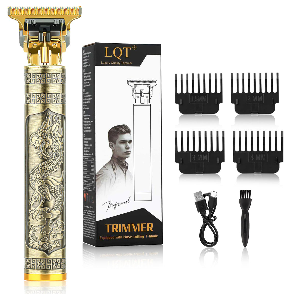 Trimmer LQT avec lame T-style en inox pour des coupes nettes sans irritation.