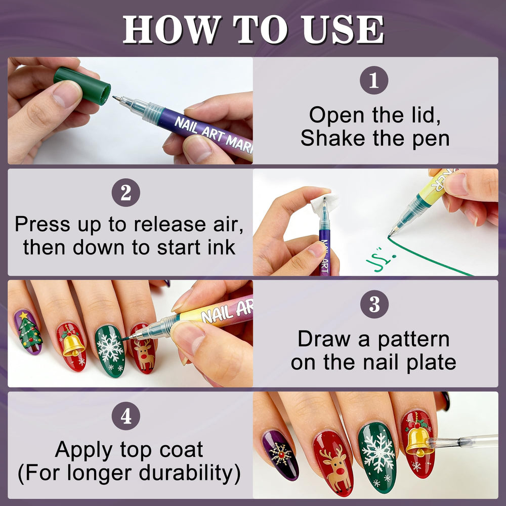 LRMEUMA démarrage-simple-stylo-art-ongles: démarrage rapide sans pinceau ni outils.