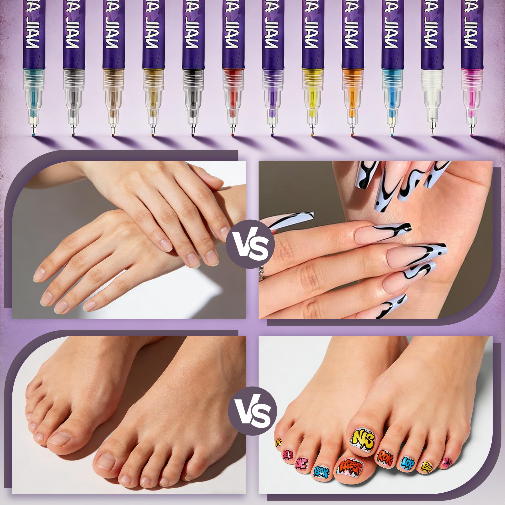 LRMEUMA stylo-art-ongles-pointe-0-5mm: pointe fine pour dessins précis et nets.