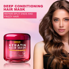 LSKINBATH Application du masque Keratine-Collagene sur les longueurs.