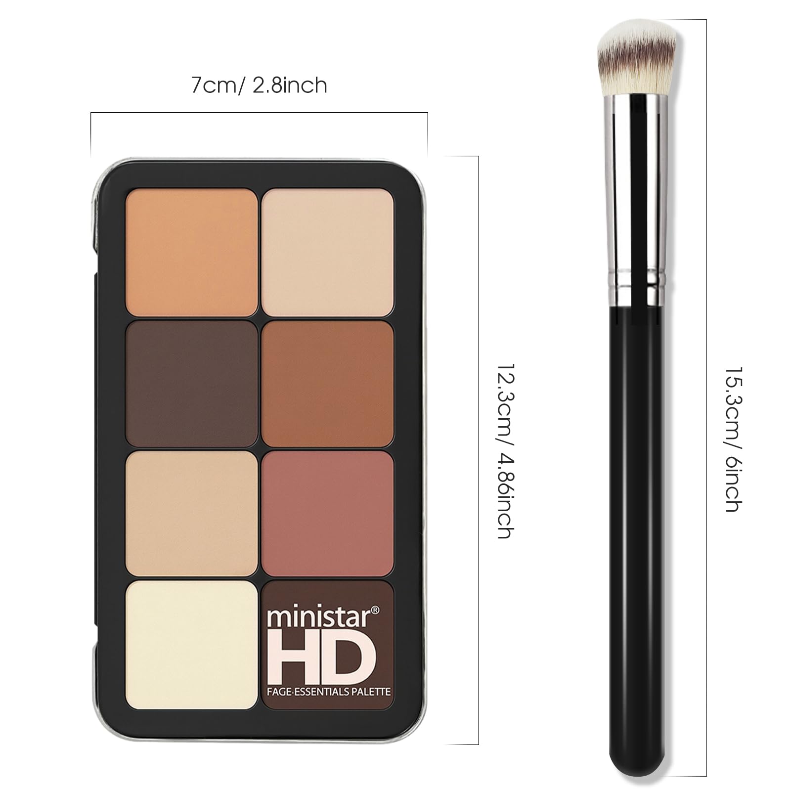 Emballage compact LSxia—maquillage tout-en-un facile à transporter.