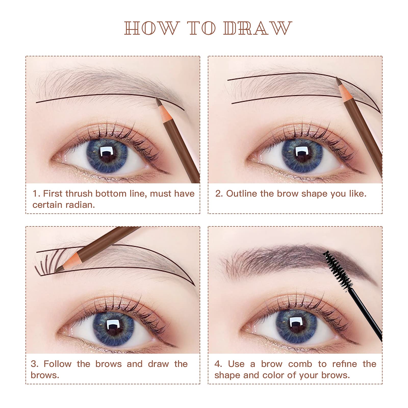 LSxia modèles sourcils pour guider la forme
