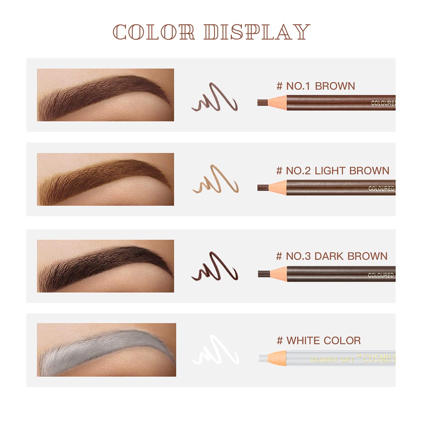 LSxia crayon sourcil brun clair pour éclaircir le regard