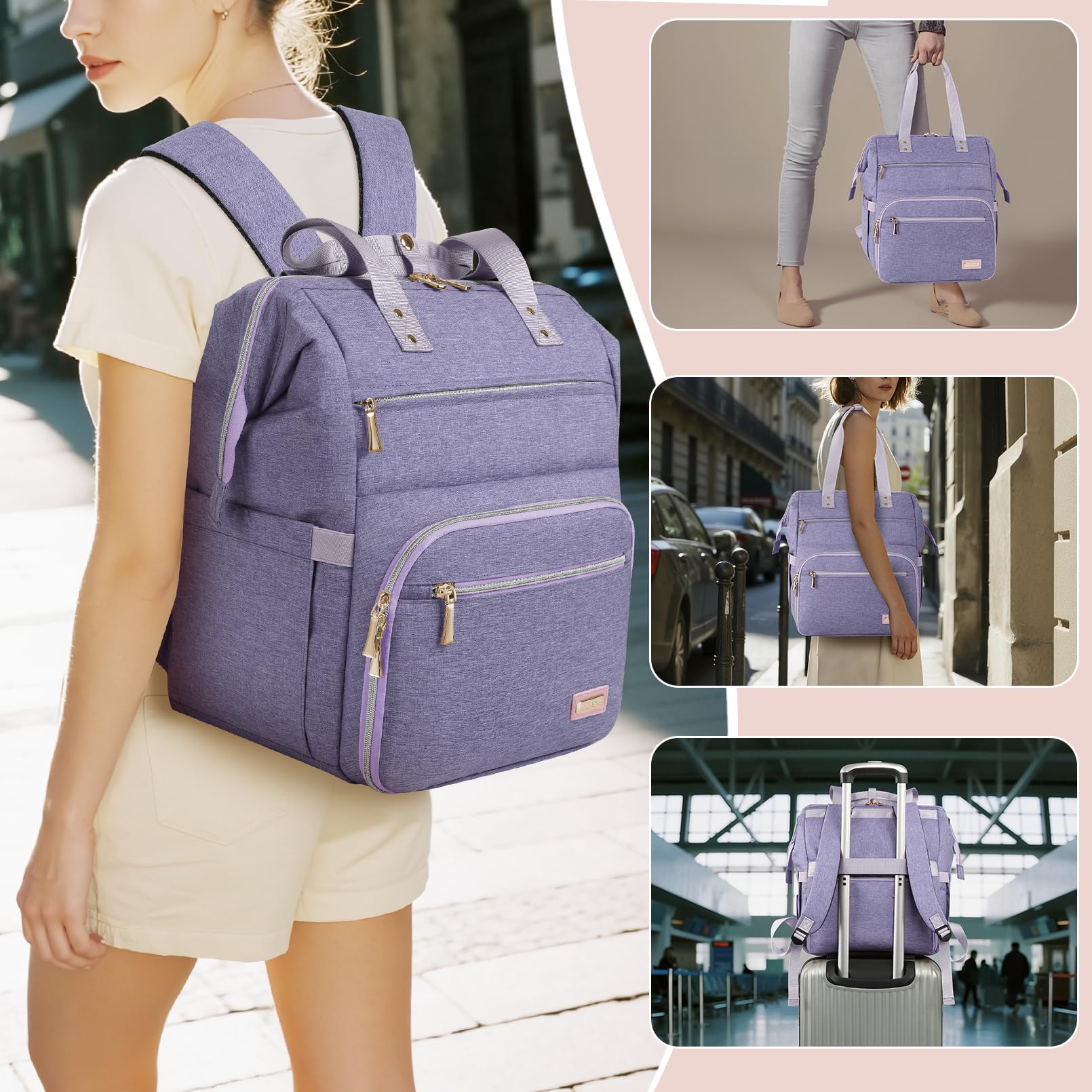 LTINVECK quatre modes de portage: dos, tote, épaule et valise.