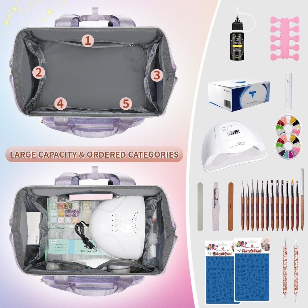 LTINVECK rangements: poches et élastiques pour outils de manucure.