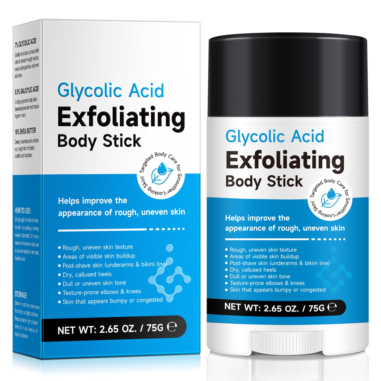 LTQXGT bâton exfoliant pour le corps, peau plus lisse après usage.