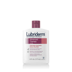 Lubriderm Advanced Therapy – bouteille sous plan rapproché, hydratation durable.