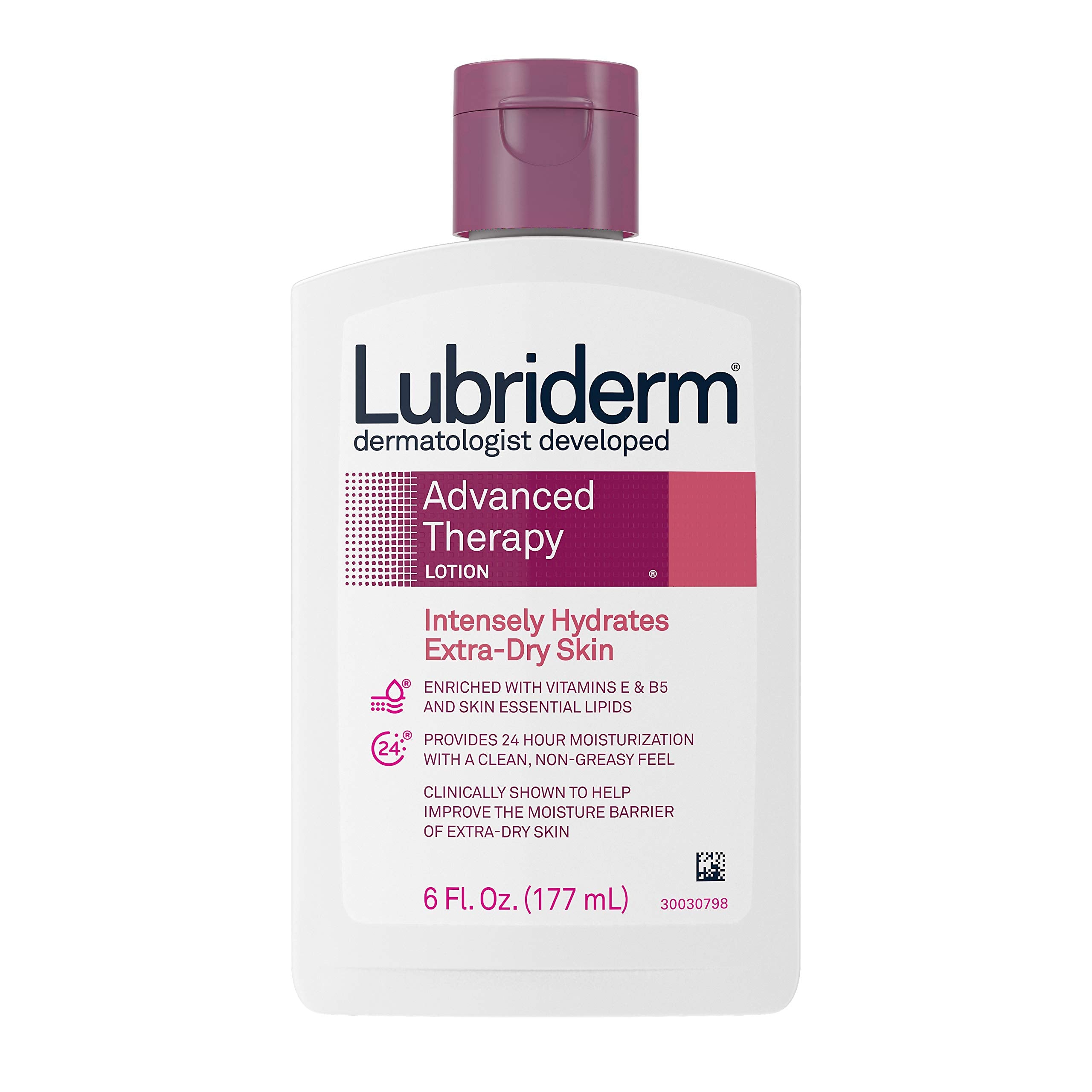 Lotion Lubriderm Advanced Therapy en bouteille, hydratation durable pour peau sèche