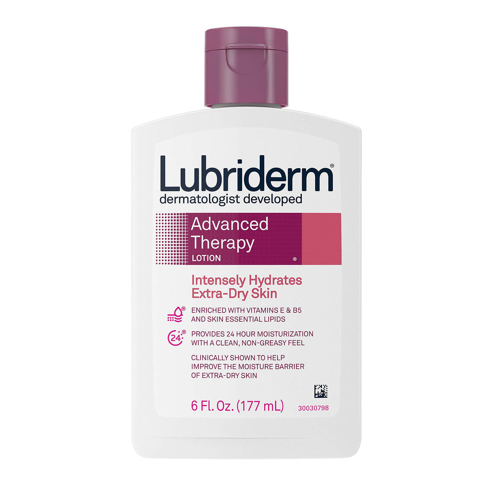 Lotion Lubriderm Advanced Therapy en bouteille, hydratation durable pour peau sèche