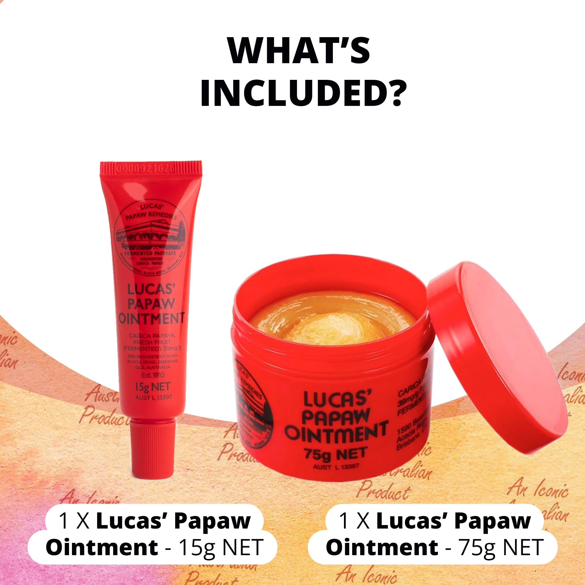 Baume Lucas Papaw lèvres 15 g format voyage, hydratant et pratique.