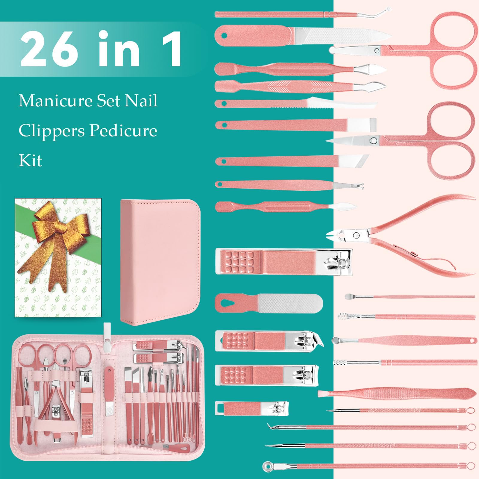 LUCK AROUND etui-rangement rose, organisation pratique pour vos outils lors de voyages.