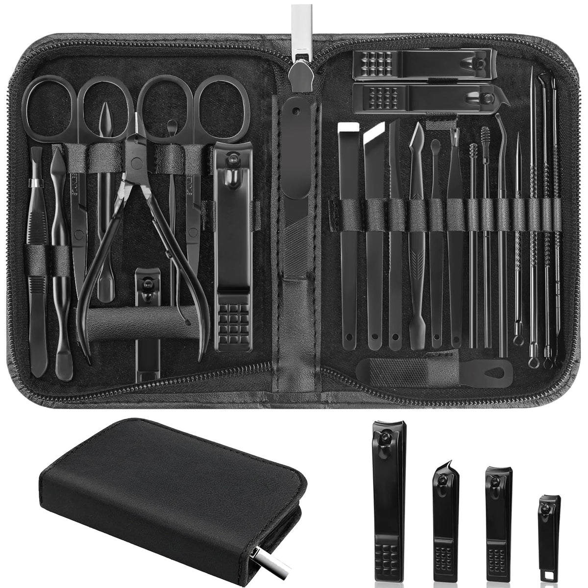 LUCK AROUND kit-manucure 26 pièces dans une boîte élégante, cadeau idéal.