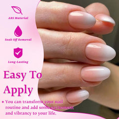 LuckForever ombre court ovale application : bandes adhésives translucides faciles pour une pose rapide.