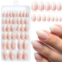 LuckForever ongles ombre court ovale ensemble : kit pratique pour un look élégant rapidement.