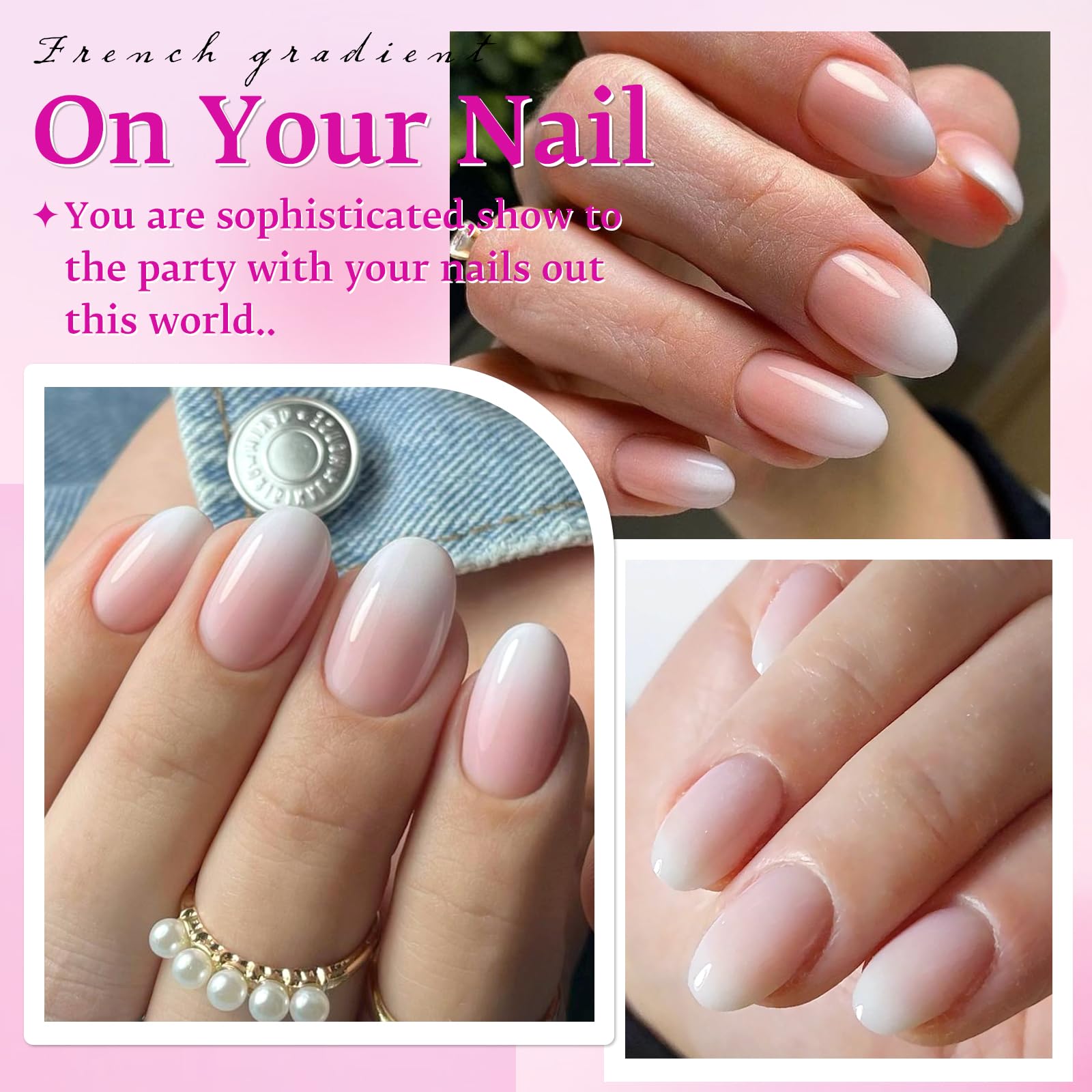 LuckForever ombre court ovale emballage : coffret cadeau élégant prêt à offrir.
