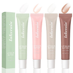 Coffret LuckNest avec quatre baumes lèvres brillant, hydratation durable et texture soyeuse.