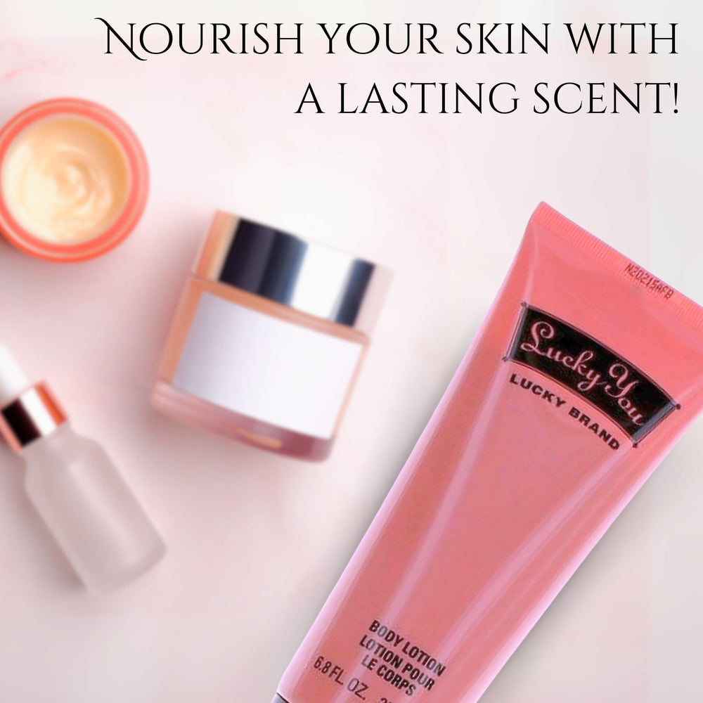 Routine quotidienne avec Lucky You, lotion parfumée pour le corps.