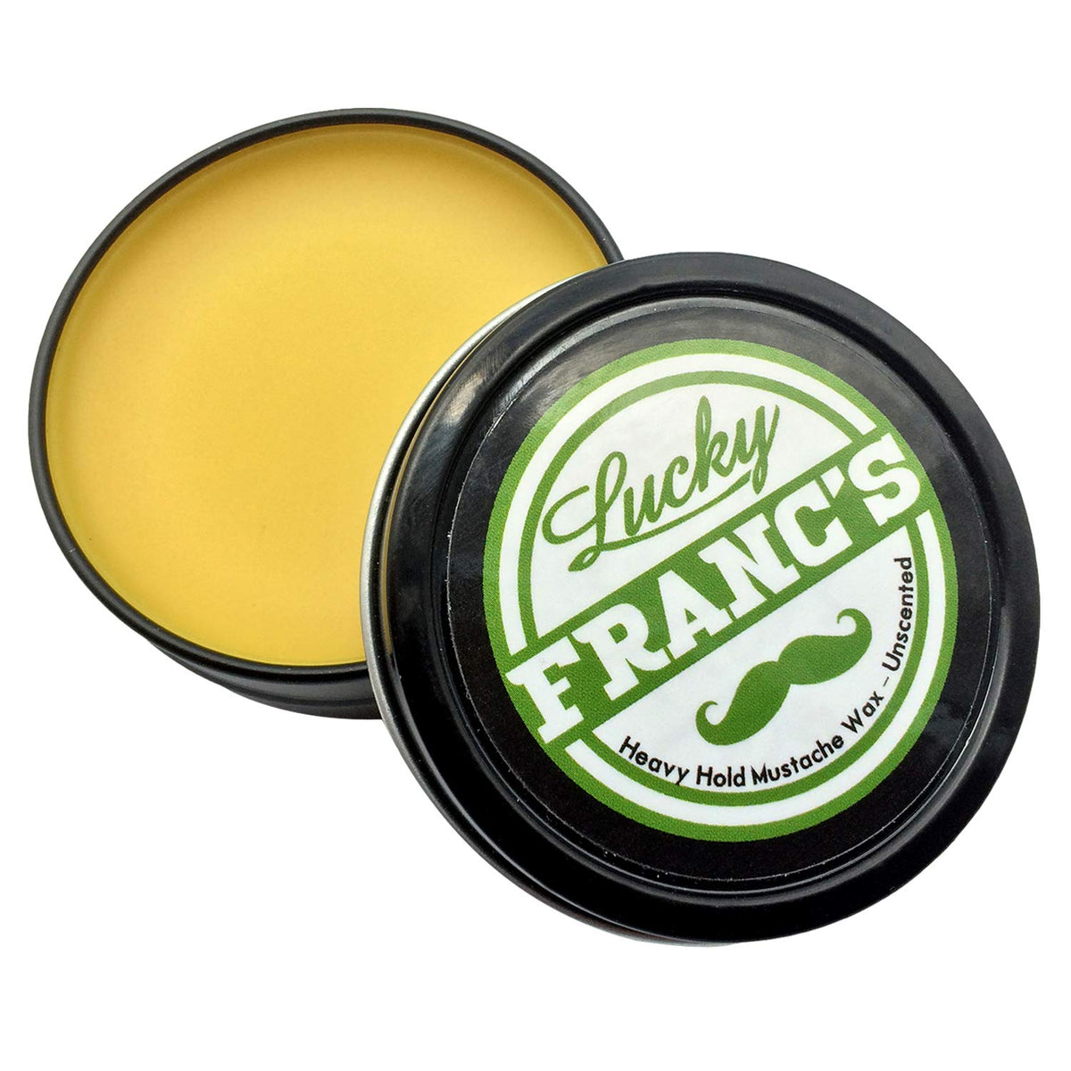 Lucky Franc's pot de cire moustache prête à l’emploi, tenue durable toute la journée.