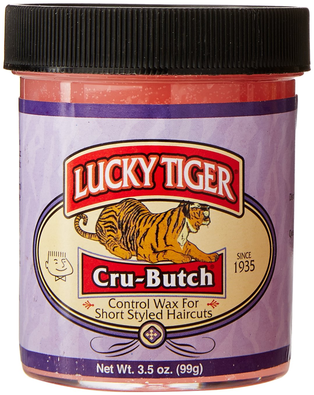 Lucky Tiger Cru Butch & Control Wax bocal – tenue nette pour coiffure courte.