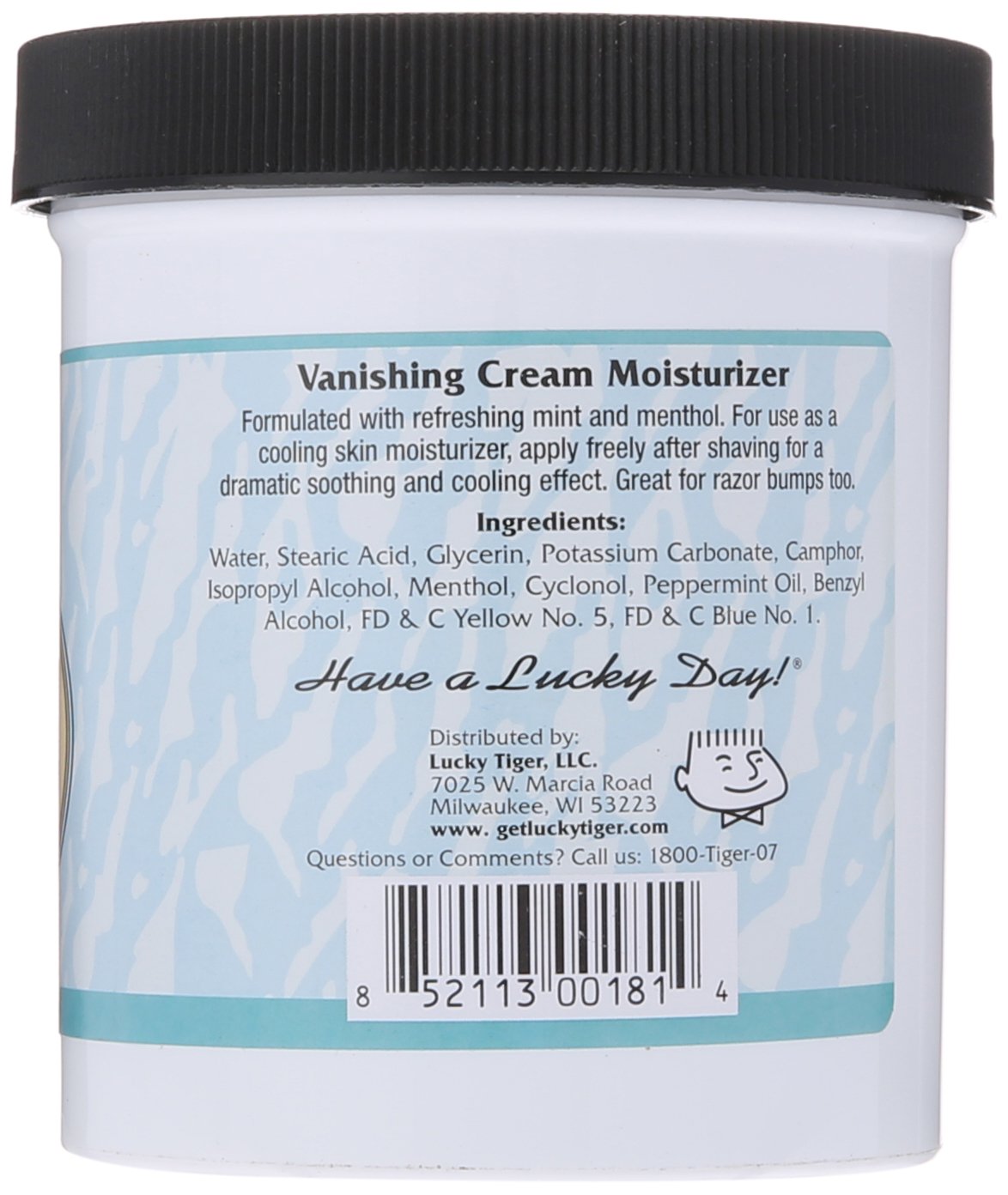 Pot Lucky Tiger Sandahl’s Vanishing Cream, application après rasage rapide et absorption sans gras.