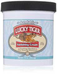 Lucky Tiger Sandahl’s Vanishing Cream dans le bocal, texture légère, apaisement après rasage.